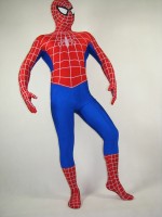  White-Stripe Red And Blue Spiderman Costume